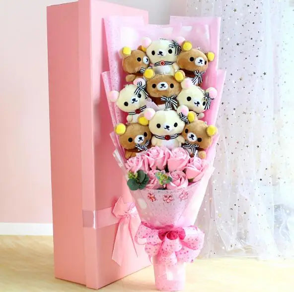 Graduation Teddy Bear Plush Flower Gift Bouquet | Keepsake for Graduation & Celebrations
