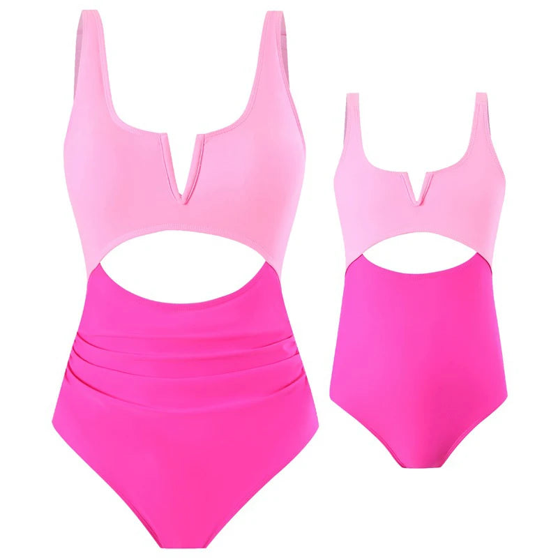 Mother & Daughter Matching Swimsuits (Mommy & Me) Pink