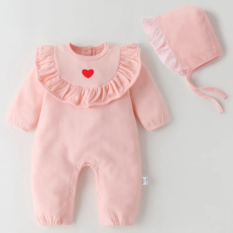 Baby Girl Jumpsuit & Hat Set (Age 3M-12M)