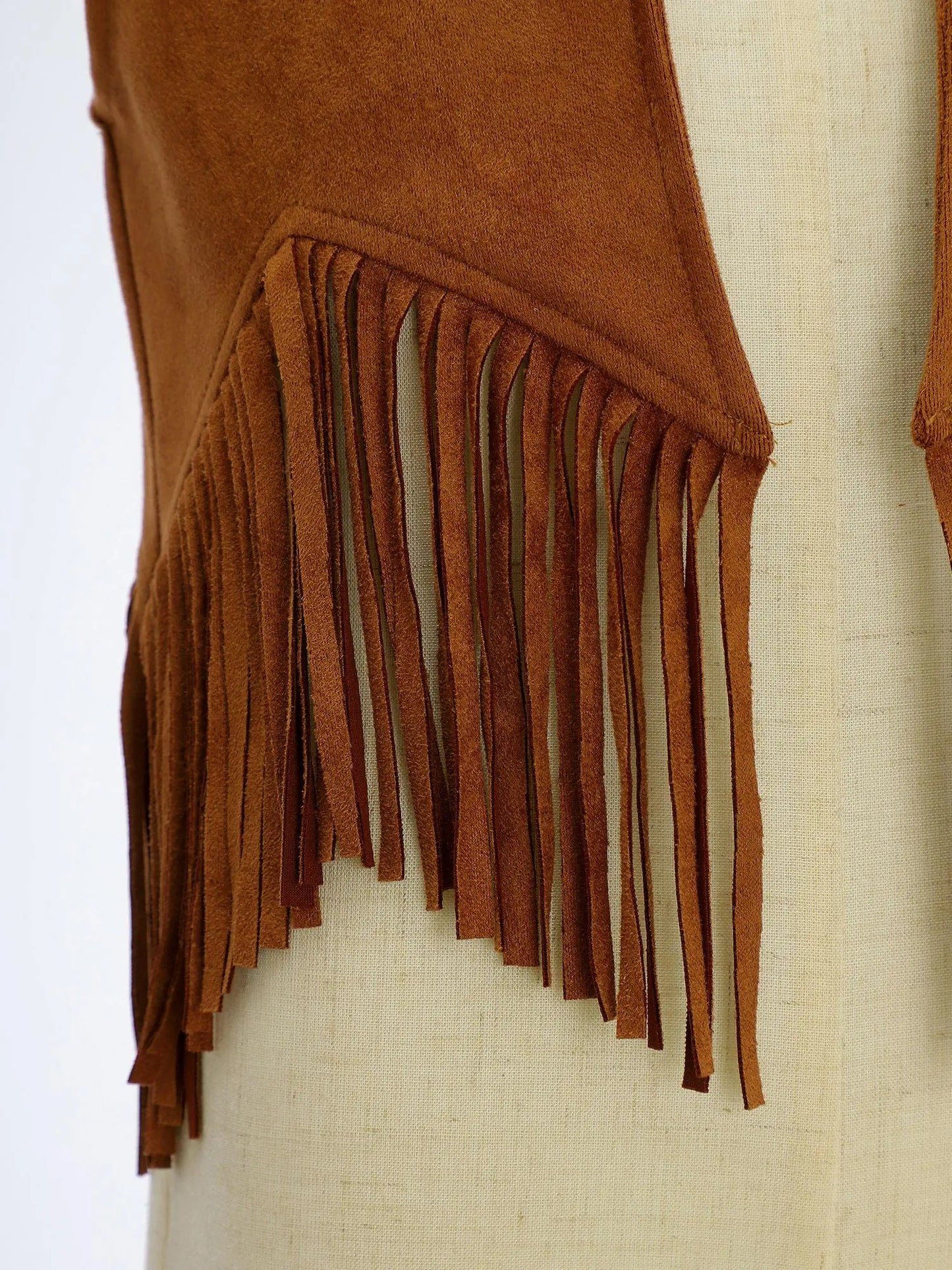 Girls Western Cowboy Suede Open Front Tassels Waistcoat (Age 6-16YRS)