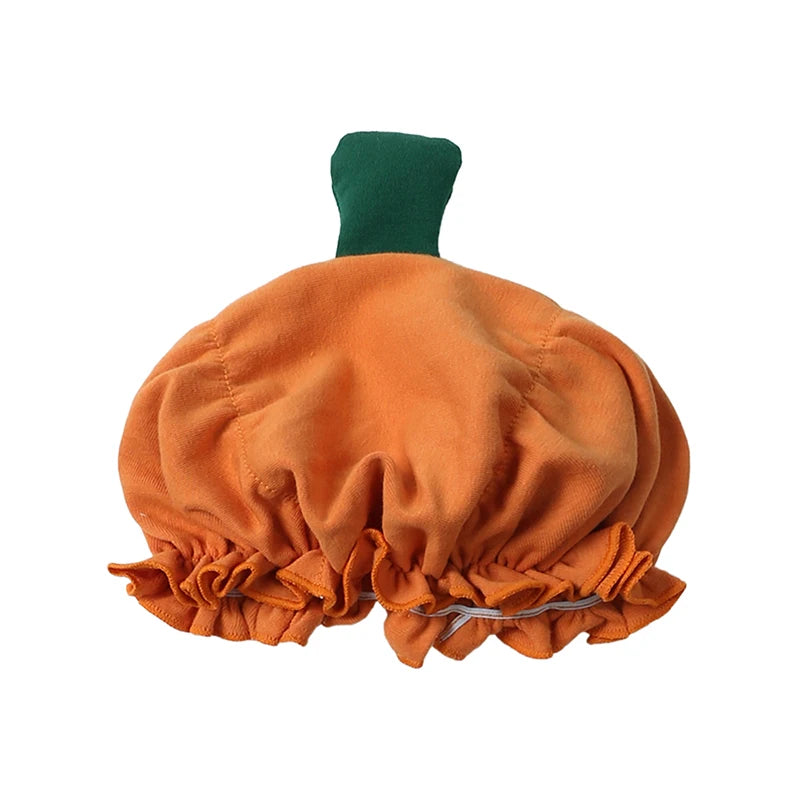 Toddler Girls Halloween Pumpkin Outfit – 3PC Romper, Dress & Headband Set | Ages 6M–3Y