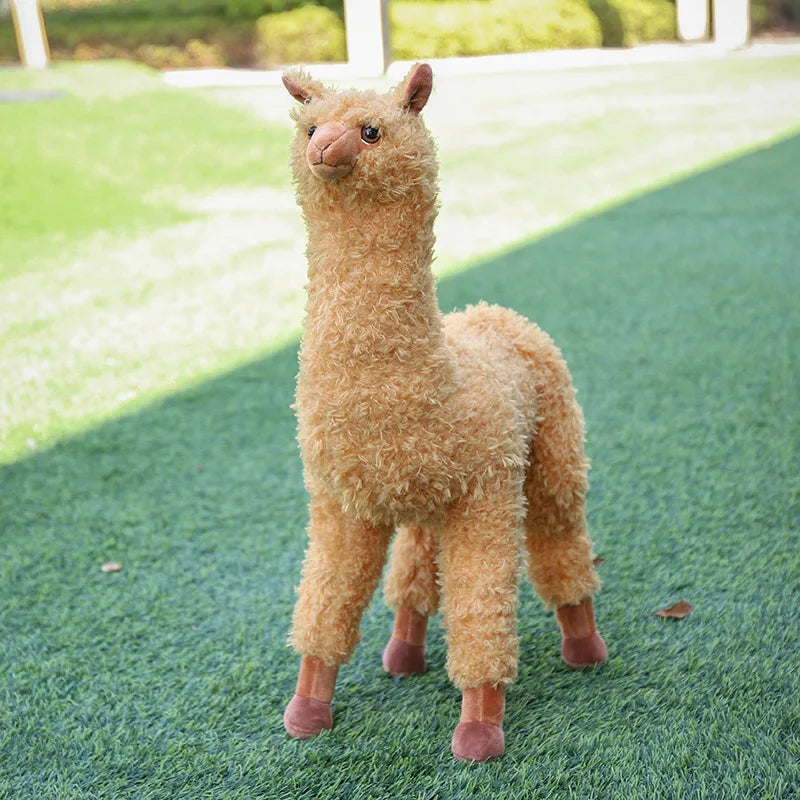 Large Alpaca Plush Stuffed Doll Llama Toy - 38-80CM Brown