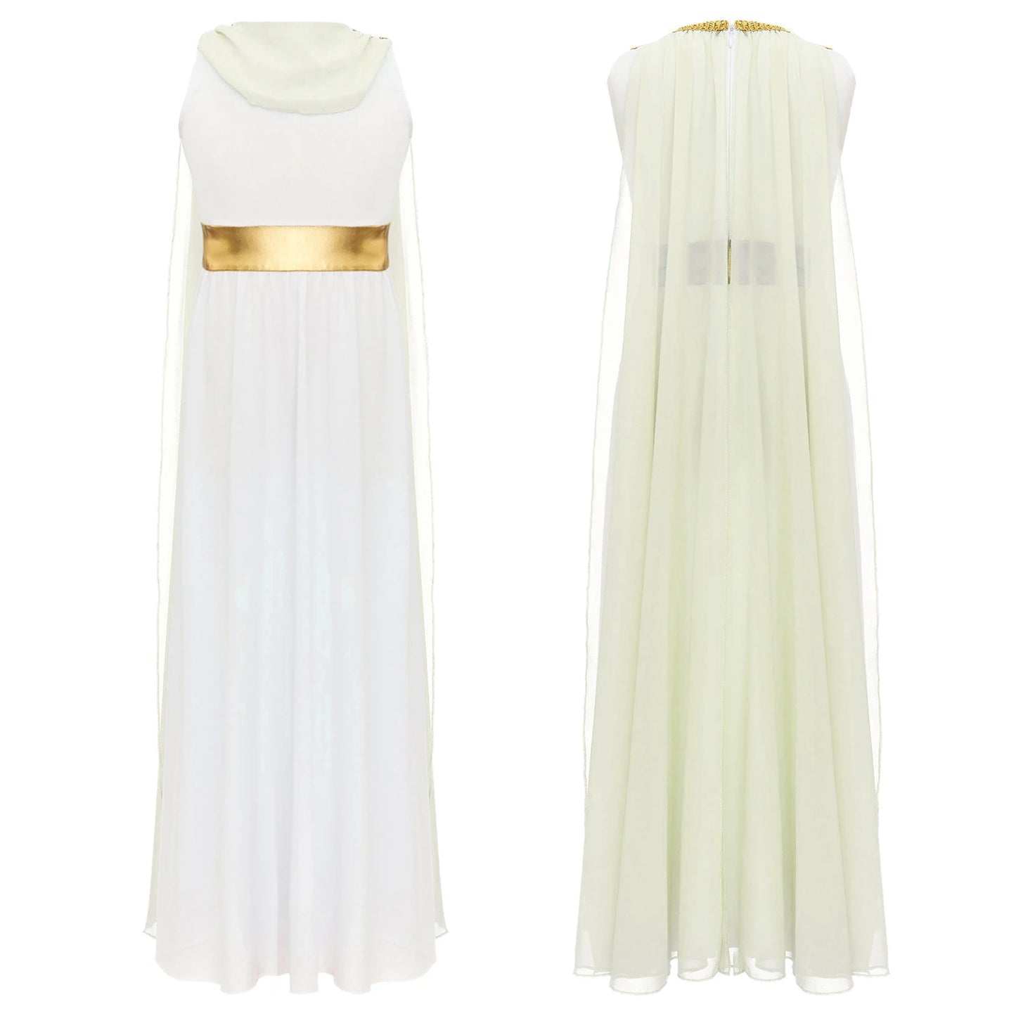 Girls Roman Grecian Athena Split Costume Dress (Age 6-16 YRS)