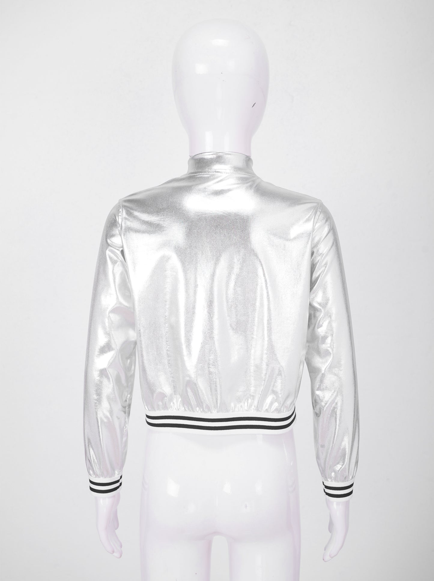 Girls Metallic Long Sleeve Zipper Jacket (Age 6-16 YRS)