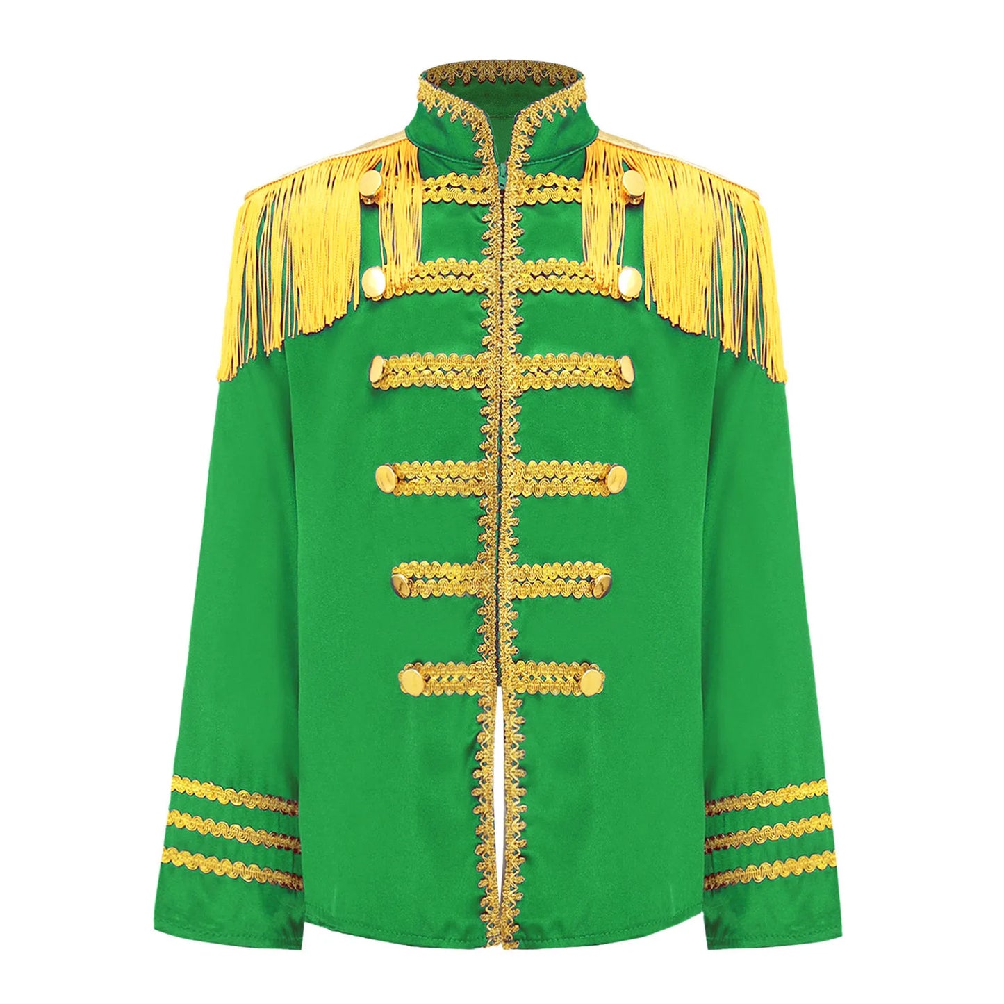Girls 60s Retro Band Musician Costume Tassel Jacket (Age 6-16 YRS) Green