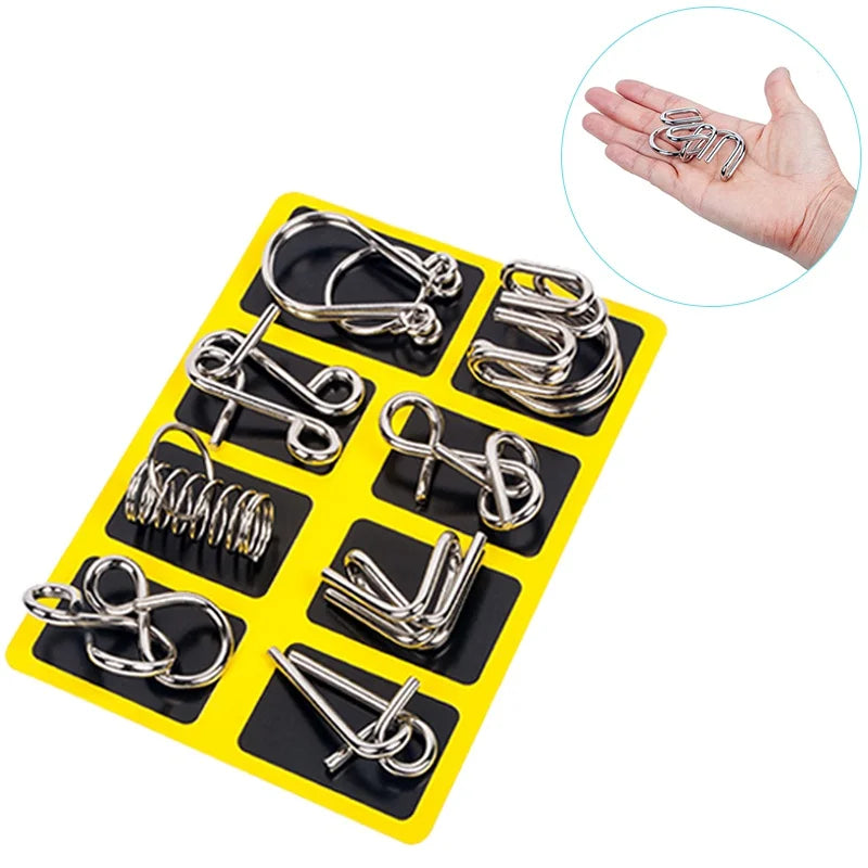8Pcs/Set Metal Montessori Puzzle Game m