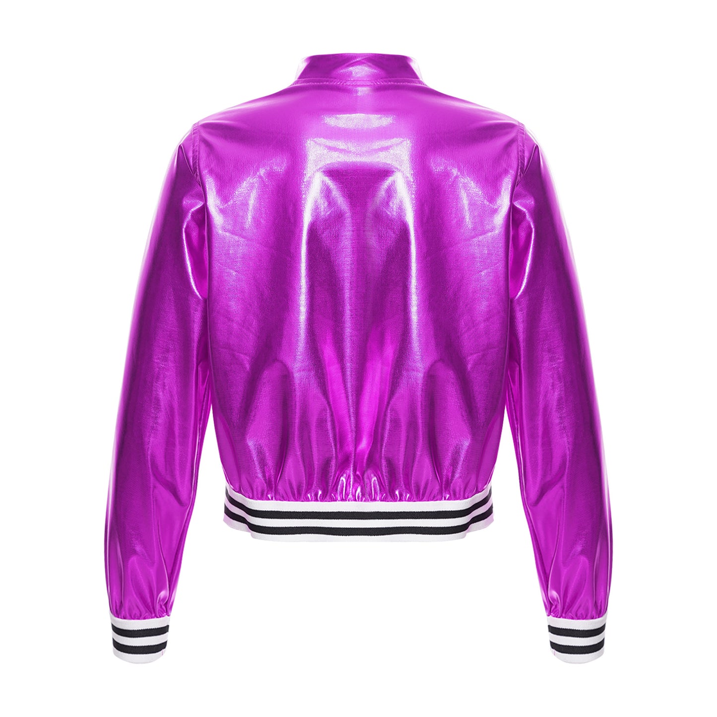 Girls Metallic Long Sleeve Zipper Jacket (Age 6-16 YRS)