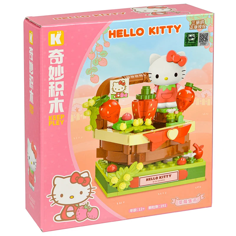 Sanrio Strawberry Town DIY Building Block Set – Hello Kitty, Kuromi & My Melody Multi Hello Kitty