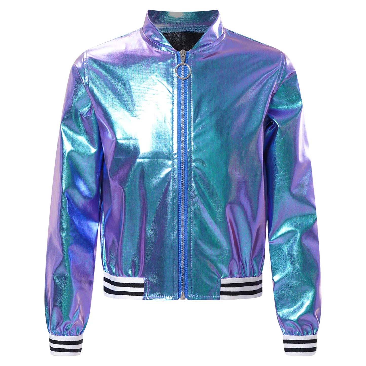 Girls Metallic Long Sleeve Zipper Jacket (Age 6-16 YRS)