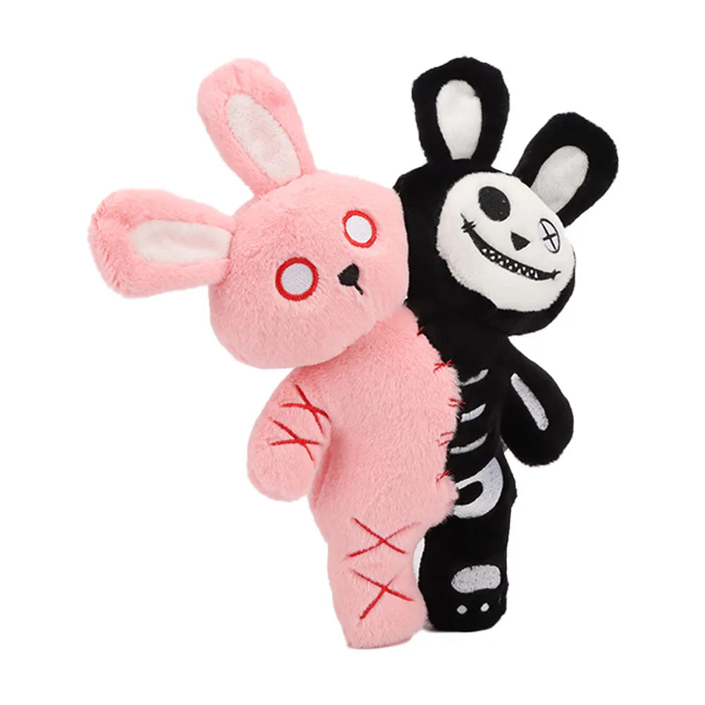 Plush Horrific Two-headed Skull Rabbit Stuffed Toy - 30cm