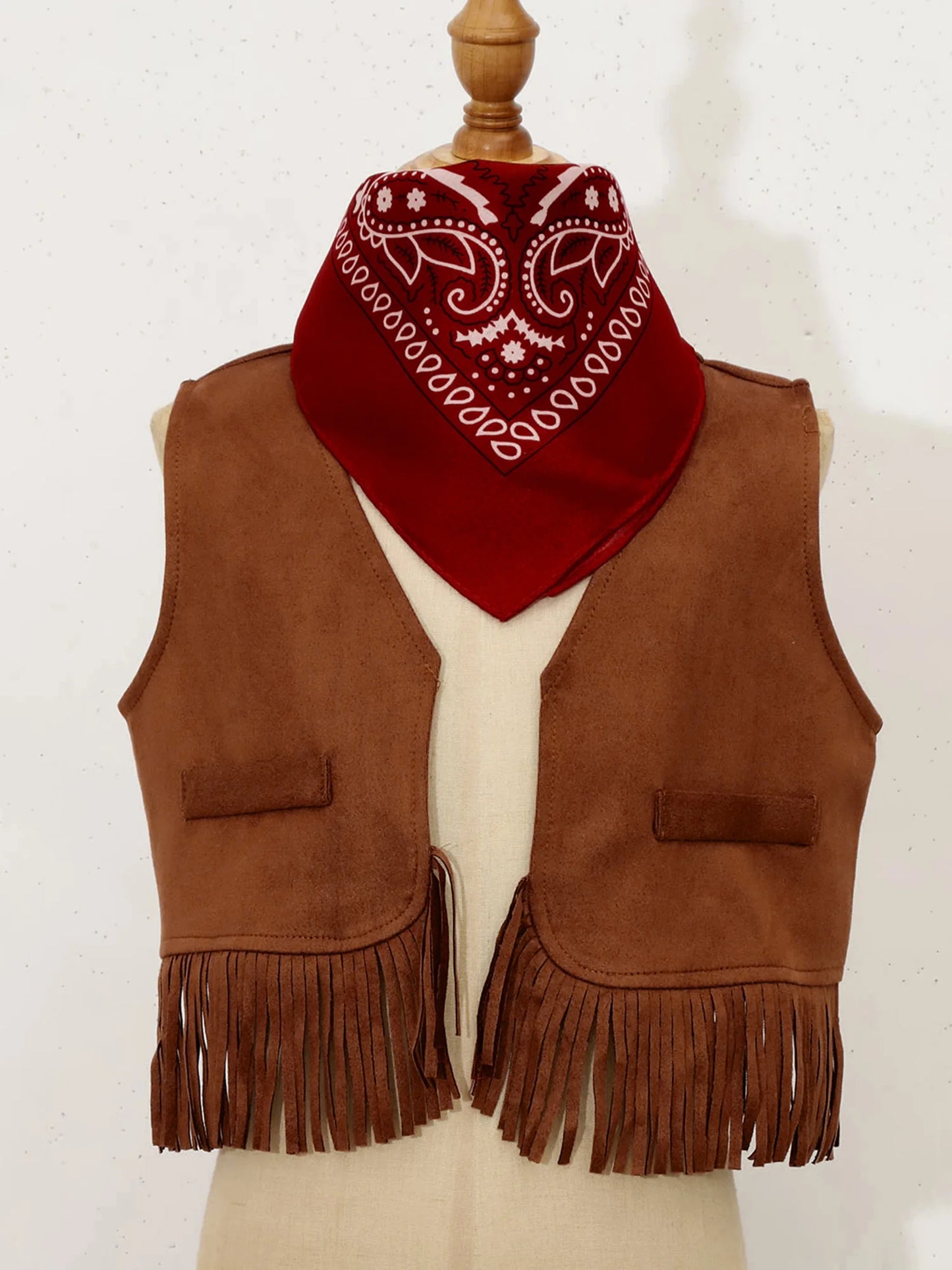 Baby Girls/Boys Western Cowboy Costume Suede Tassels Vest (Age Newborn-5 YRS)