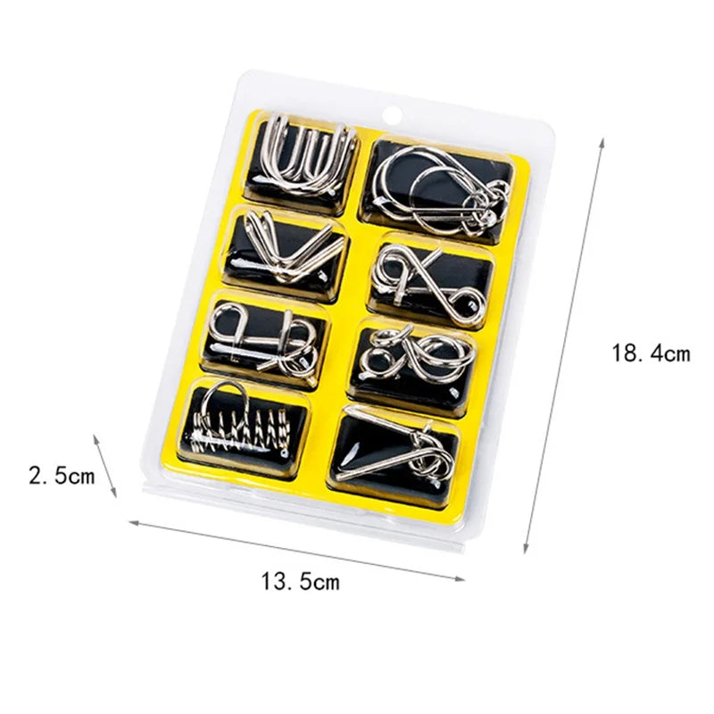 8Pcs/Set Metal Montessori Puzzle Game m