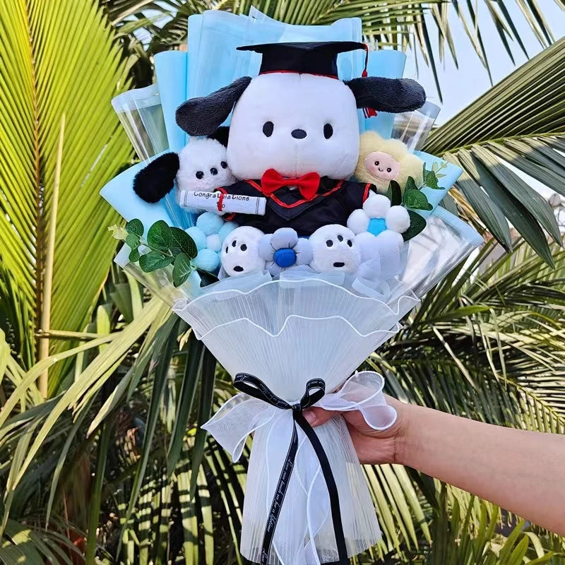 Sanrio Graduation Plush Flower Gift Bouquet – My Melody, Kuromi & Cinnamoroll