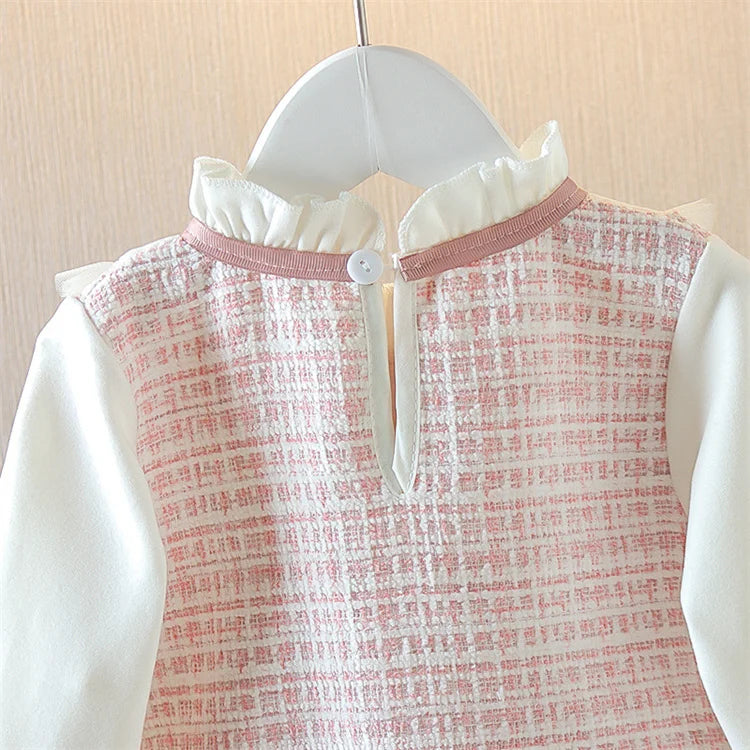 Baby Girls Vintage Long Sleeve Peter Pan Collar Dress (Age 6M-3YRS)