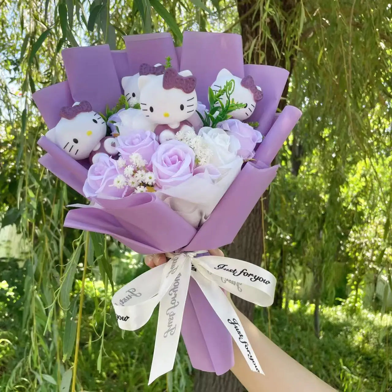 Hello Kitty Plush Flower Gift Bouquet – 35cm in Gift Box | Sanrio-Inspired Keepsake Arrangement