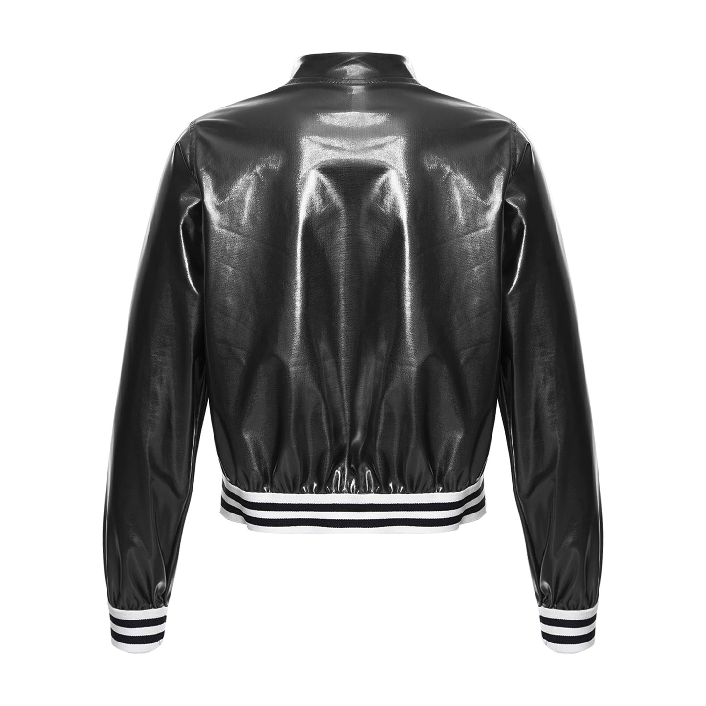 Girls Metallic Long Sleeve Zipper Jacket (Age 6-16 YRS)