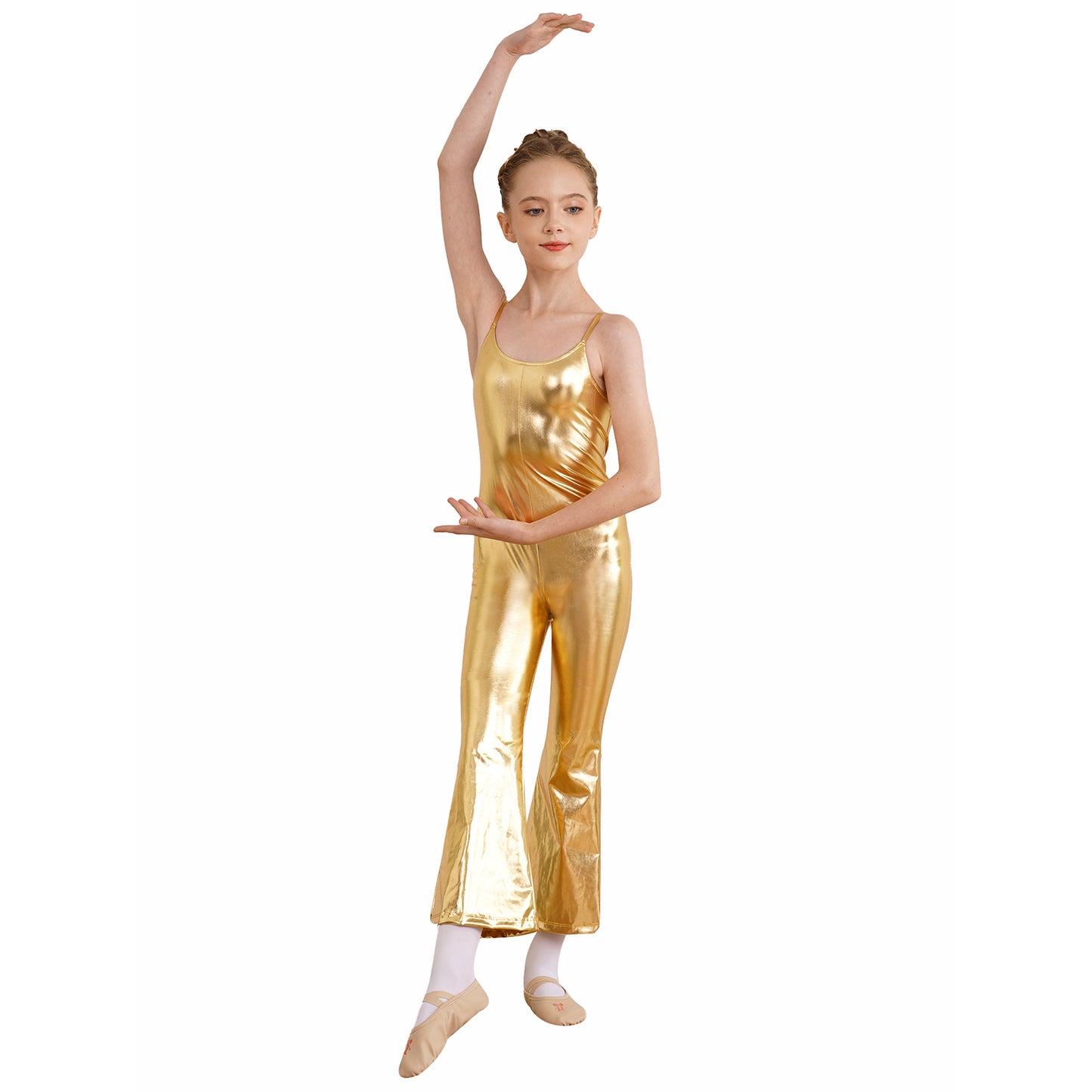 Girls Metallic Gymnastic Jumpsuit (Age 4-16YRS)