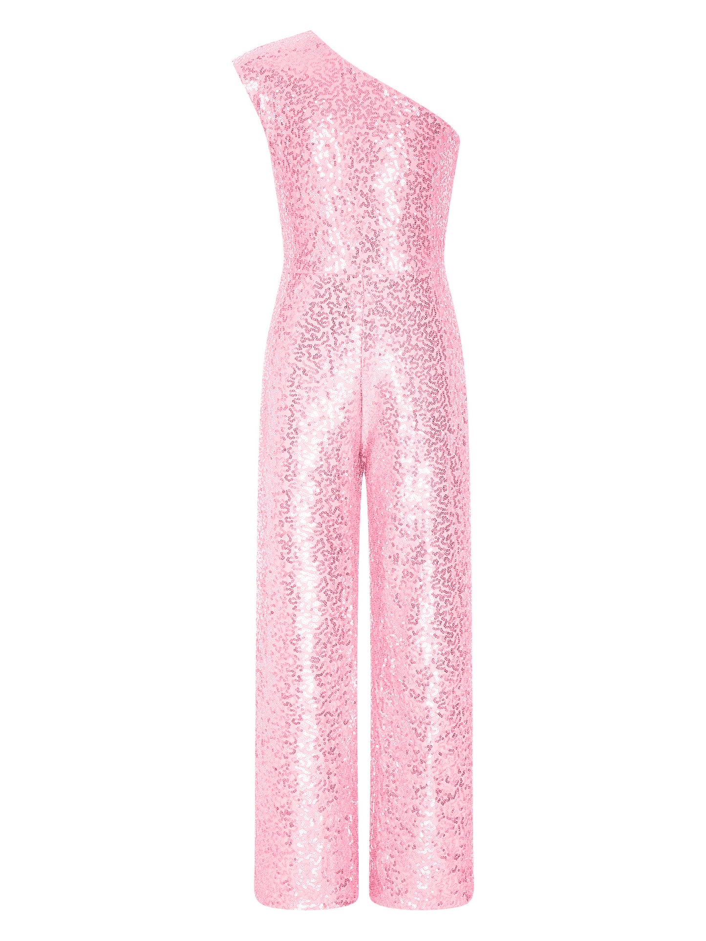 Girls Sequin One Shoulder Jumpsuit (Age 6-16YRS)