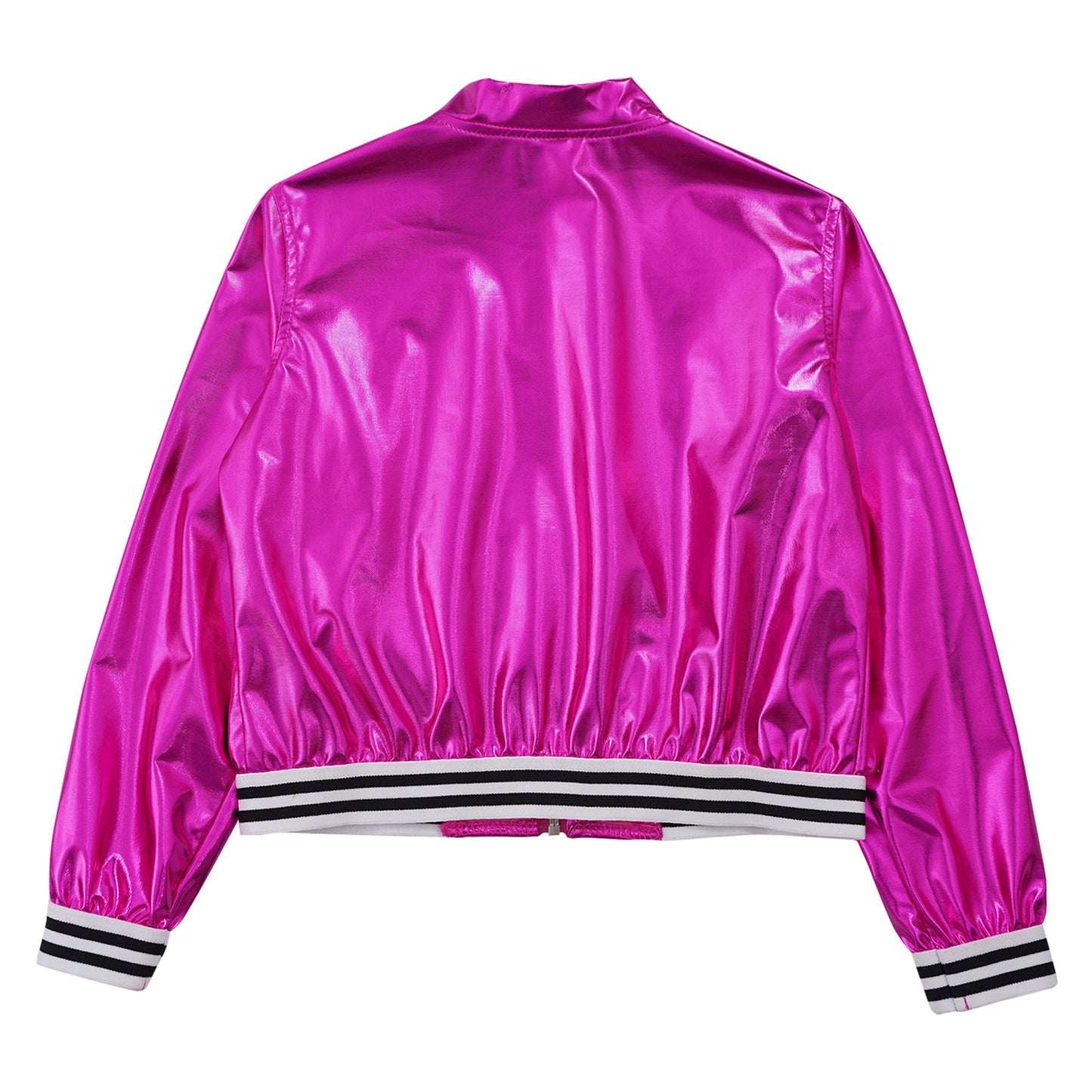 Girls Metallic Long Sleeve Zipper Jacket (Age 6-16 YRS)