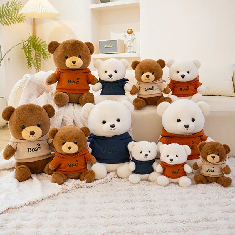 Plush Hoodie Teddy Bear Stuffed Toy 23-45cm