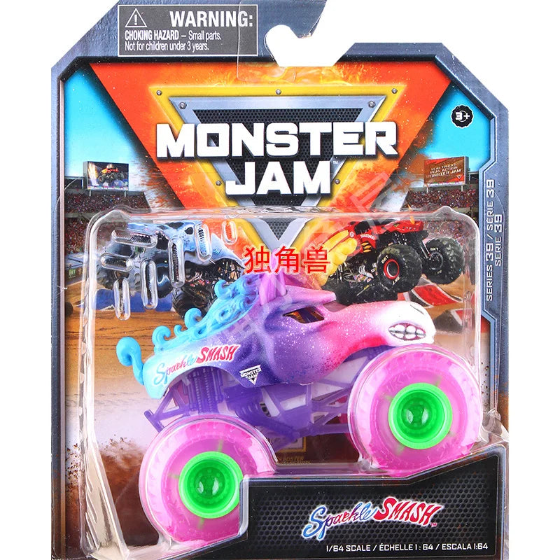 Monster Mutt Monster Jam Grave Digger 1:64 Scale Die Cast Alloy Truck Toys Monster Jam Grave Digger Monster Truck Boys Off-Road Light Yellow
