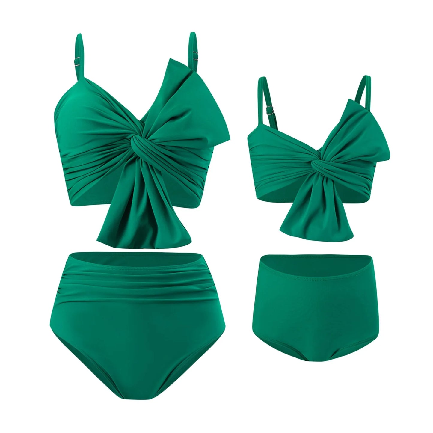 Mother & Daughter Matching Swimsuits (Mommy & Me) Dark Green