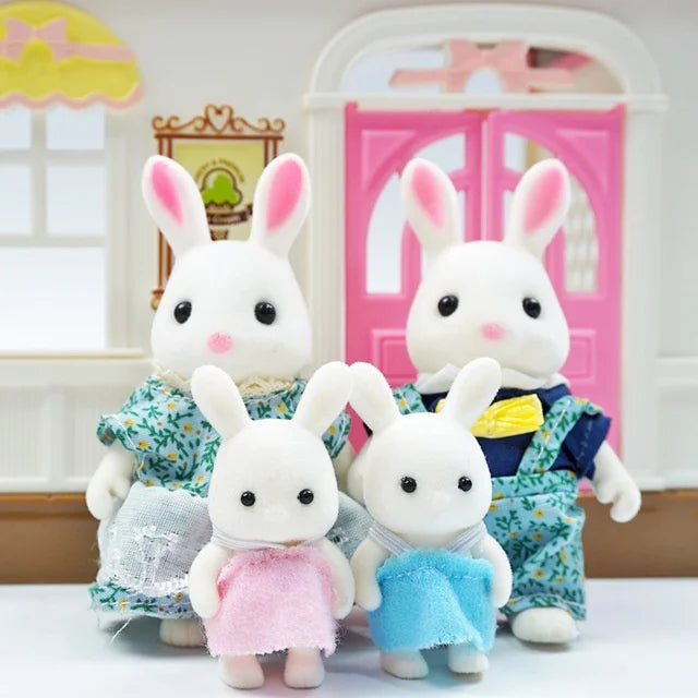 Bunny Families Forest Animal 1:12 Scale Dollhouse Miniatures