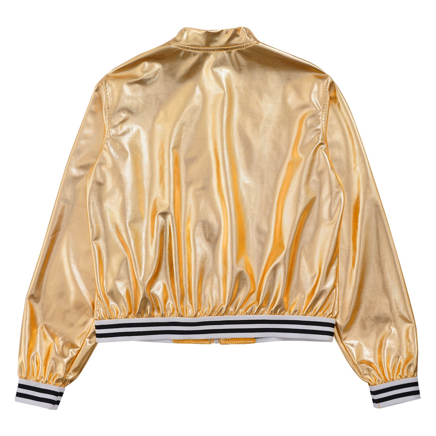 Girls Metallic Long Sleeve Zipper Jacket (Age 6-16 YRS)