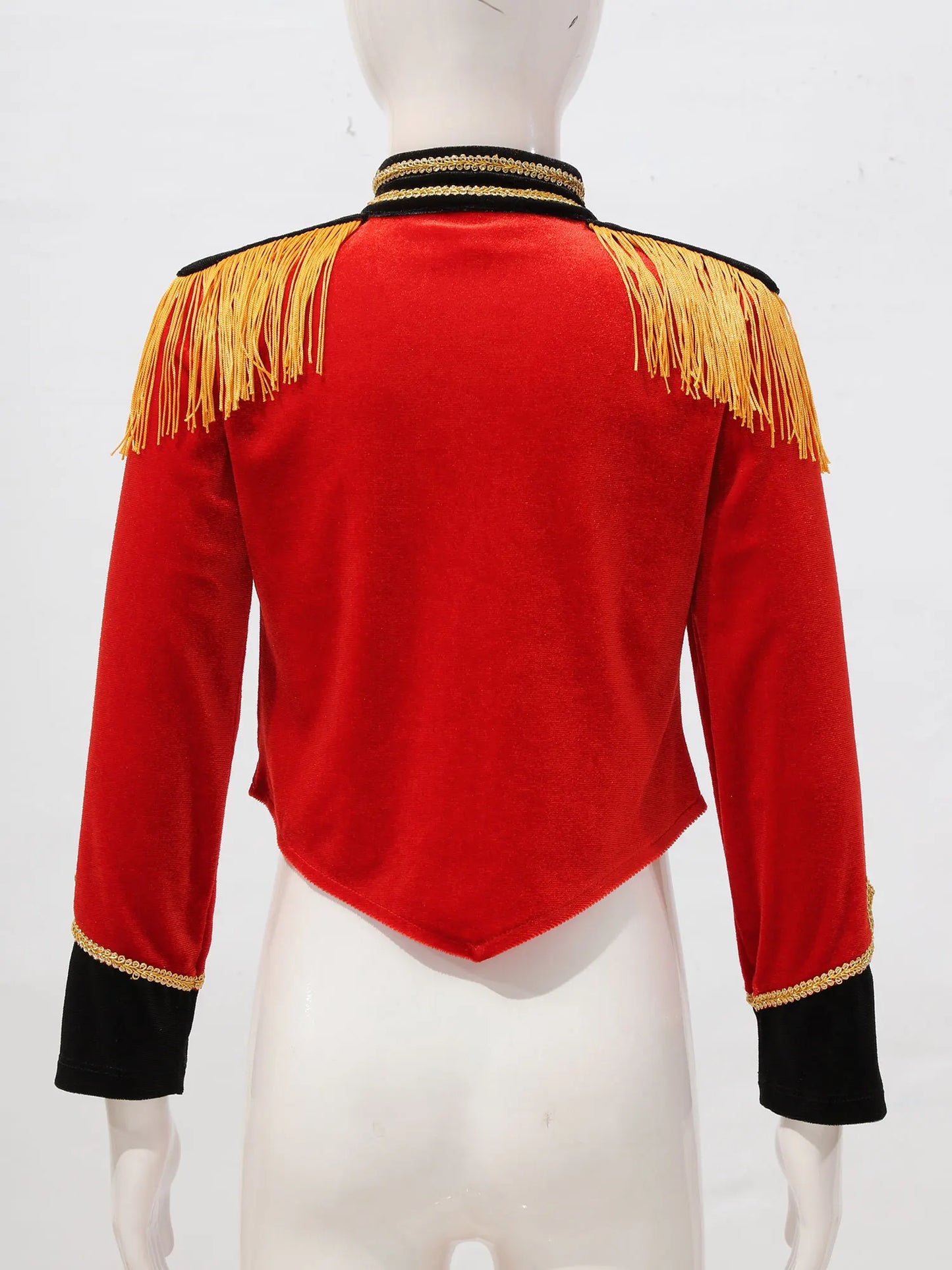 Kids Circus Ringmaster Costume Long Sleeve Fringe Tassel Jacket (Age 6-14YRS)