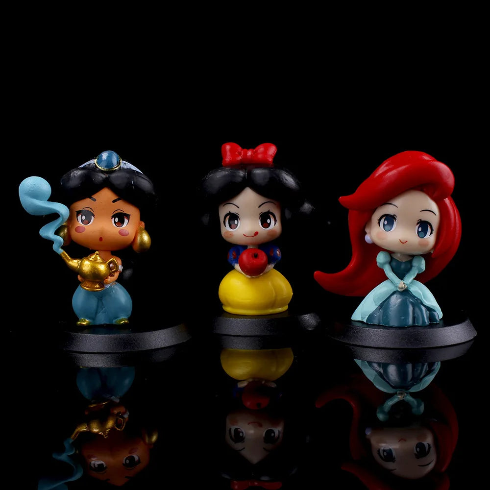 Q Version Anime Figures – Disney Princesses & Villains | 6 Pack or 9 Pack Collectible Set