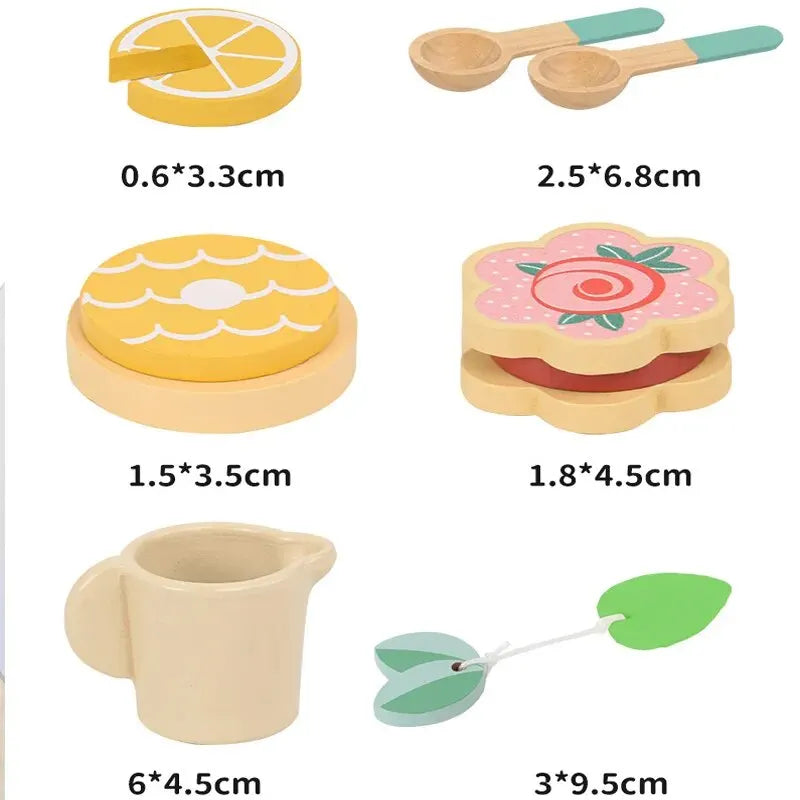 15-Piece Wooden Afternoon Tea Set For Children