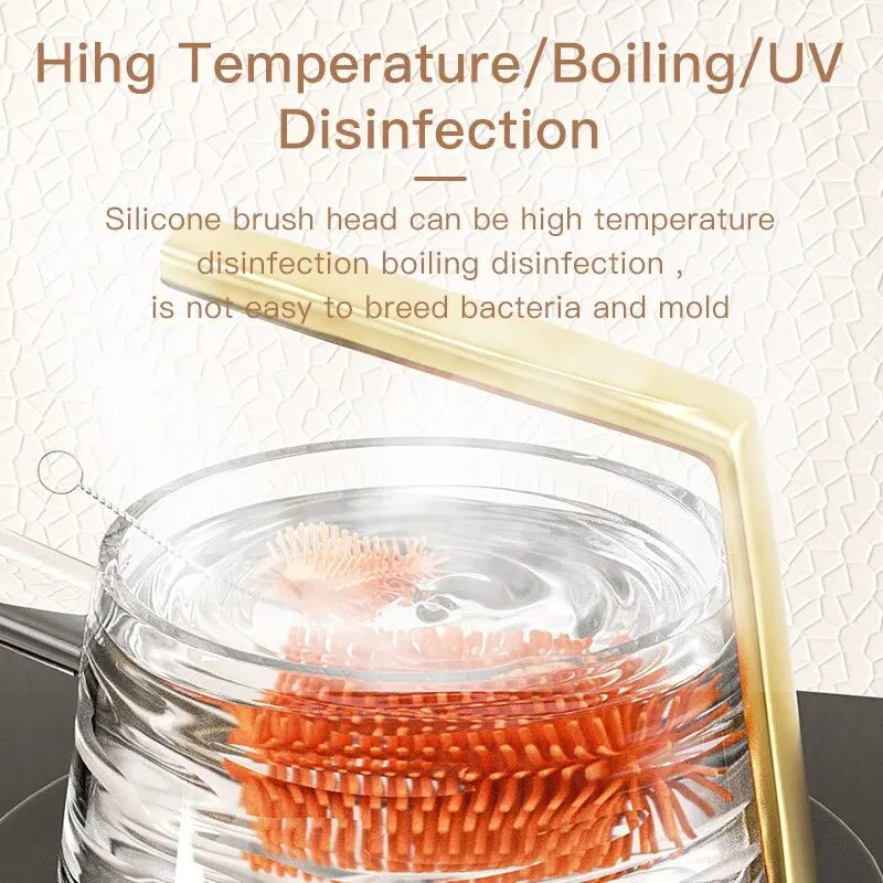 Silicone Baby Bottle Brush Cleaning 360 Degree Rotation