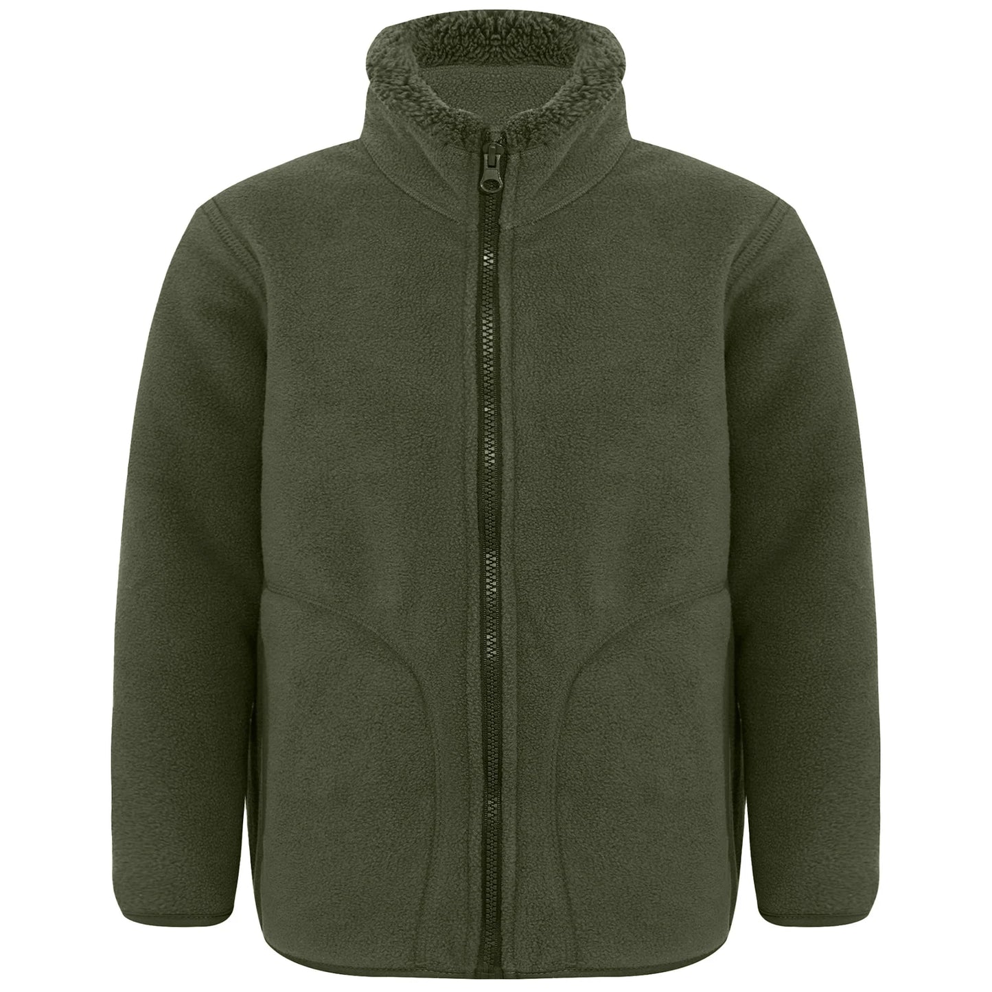 Girls / Boys Fleece Sherpa Jacket (Age 3-16YRS) Army Green