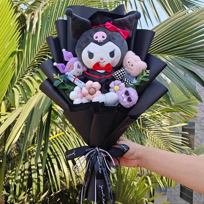 Sanrio Graduation Plush Flower Gift Bouquet – My Melody, Kuromi & Cinnamoroll