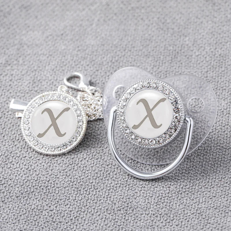 Baby Personalized Rhinestone Pacifier Luxury Clips X