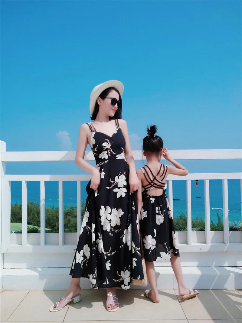Mother & Daughter Matching Dress (Mommy & Me) Black