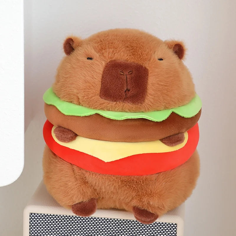 Plush Hamburger Capybara Stuffed Toy 20-25cm