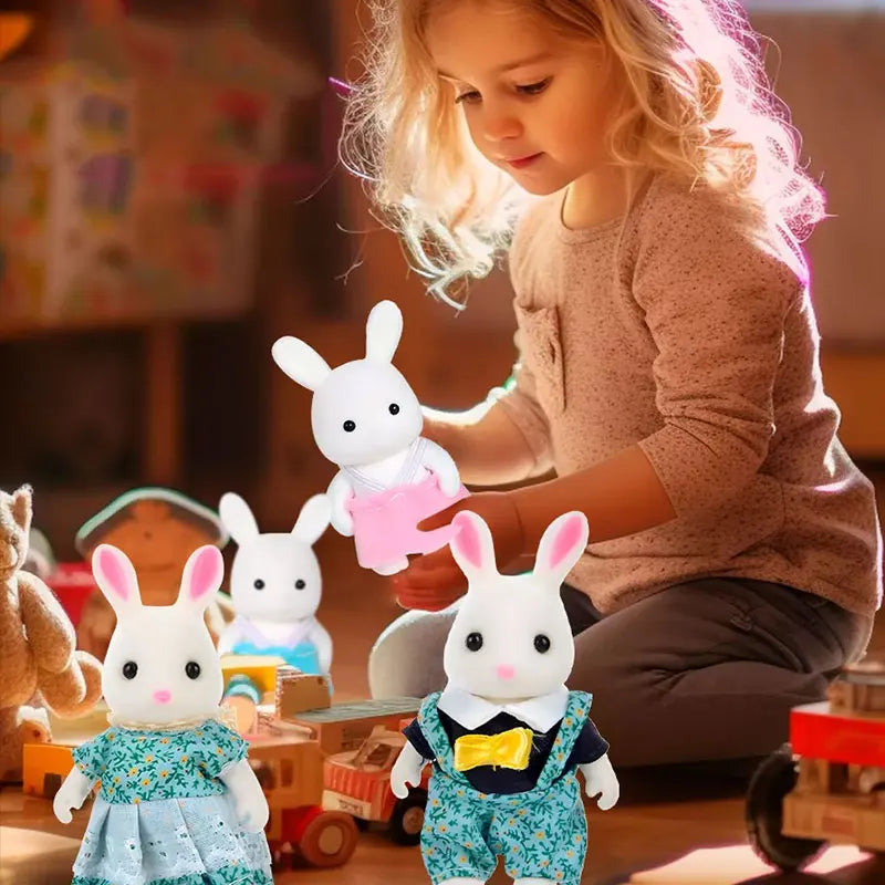 Bunny Families Forest Animal 1:12 Scale Dollhouse Miniatures