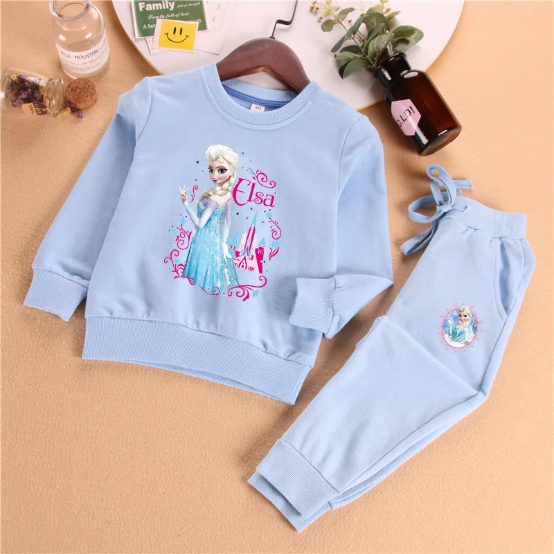 Girls Elsa Top & Trousers Set (Age 3-8 YRS) Blue