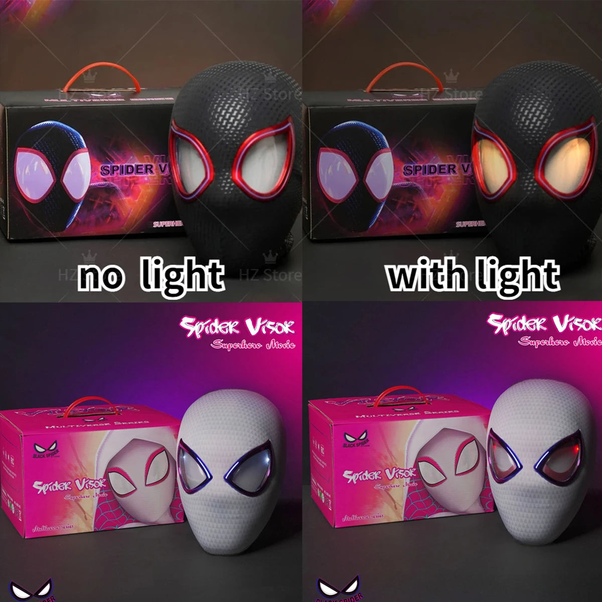 Marvel 1:1 Miles Morales Mask with Movable Eyes Electronic Gwen Spider-Man Helmet Ring Control Toy