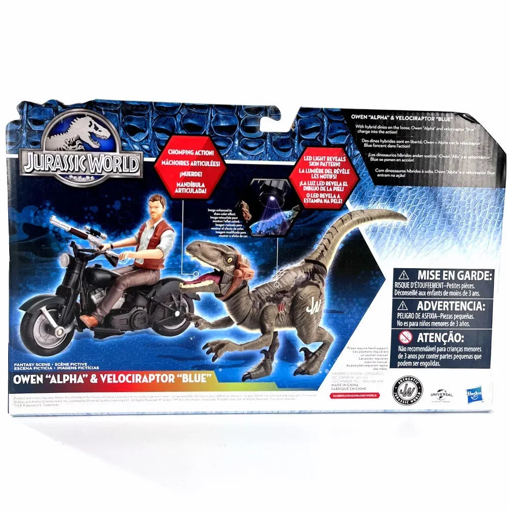 Jurassic Park Cycle & Hybrid Raptor Action Figure Motorcycle Set