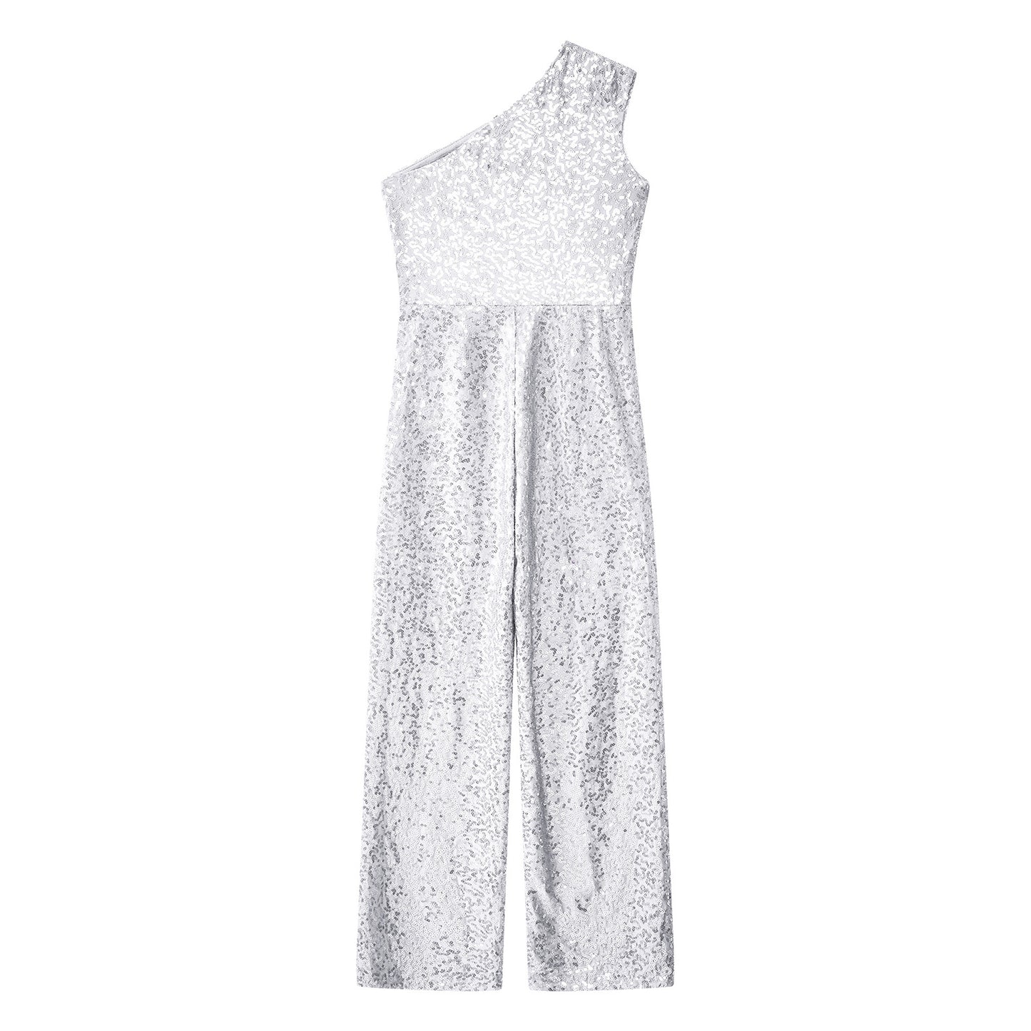 Girls Sequin One Shoulder Jumpsuit (Age 6-16YRS)