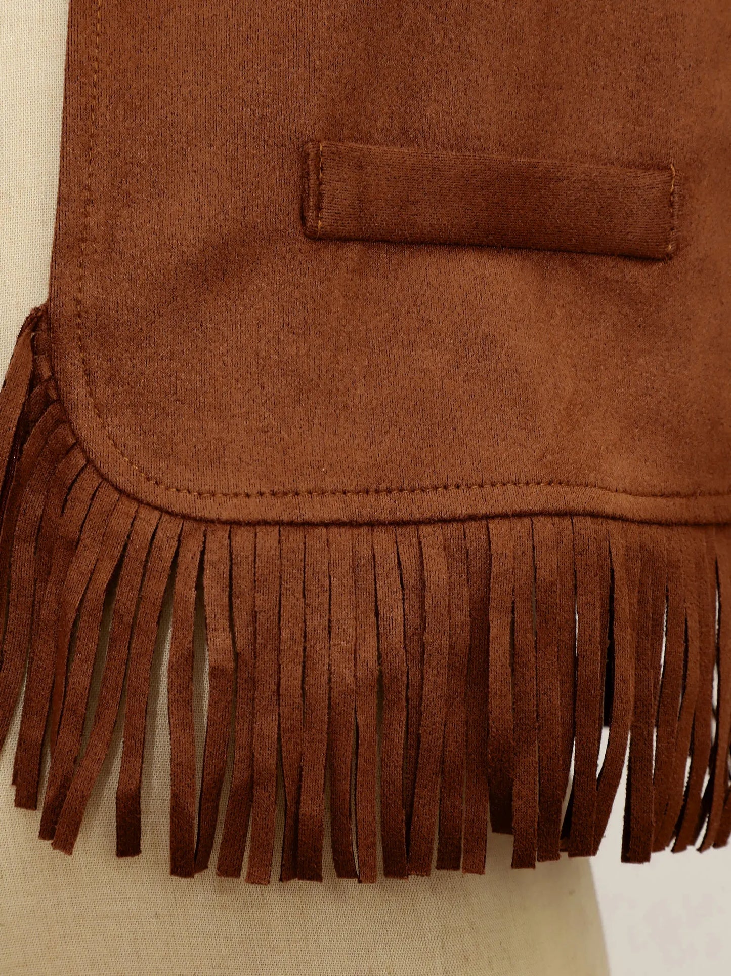 Baby Girls/Boys Western Cowboy Costume Suede Tassels Vest (Age Newborn-5 YRS)