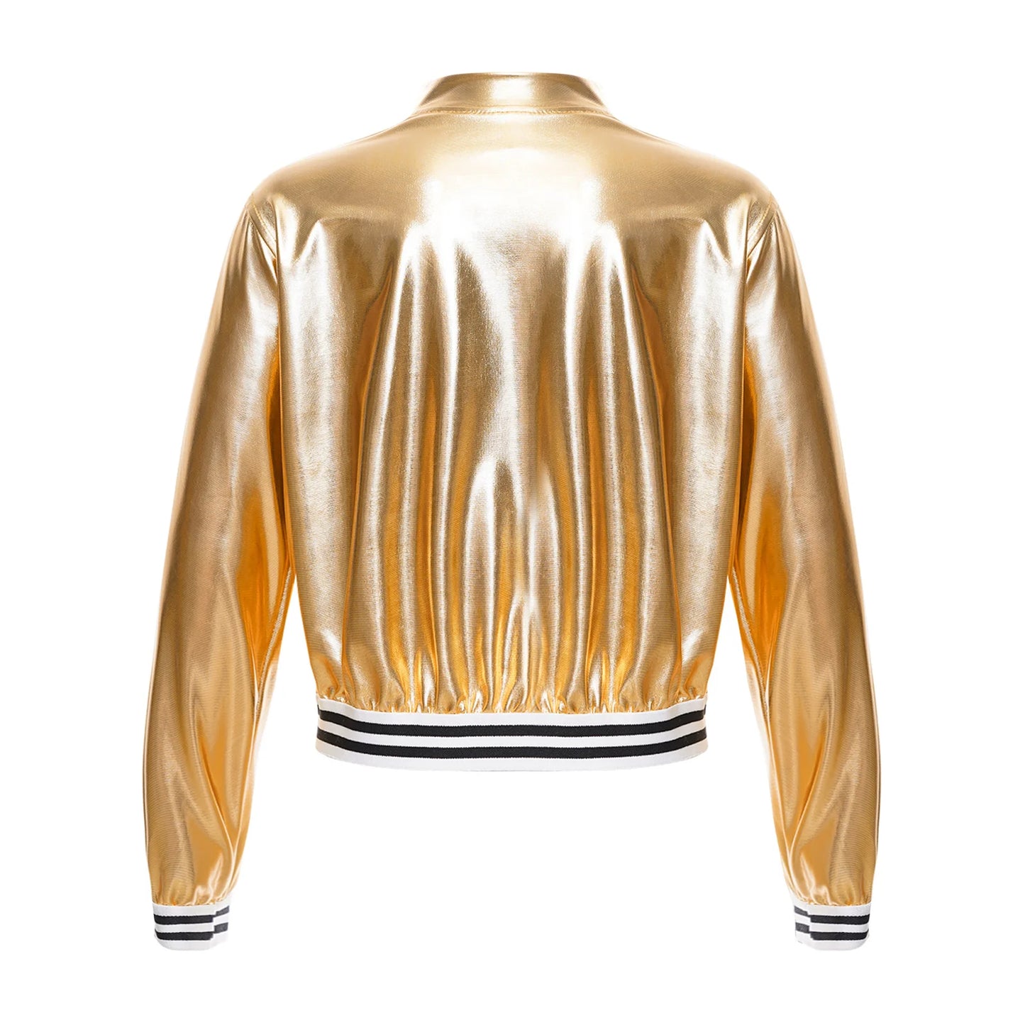 Girls Metallic Long Sleeve Zipper Jacket (Age 6-16 YRS)