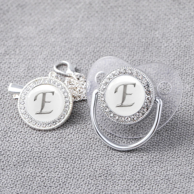 Baby Personalized Rhinestone Pacifier Luxury Clips
