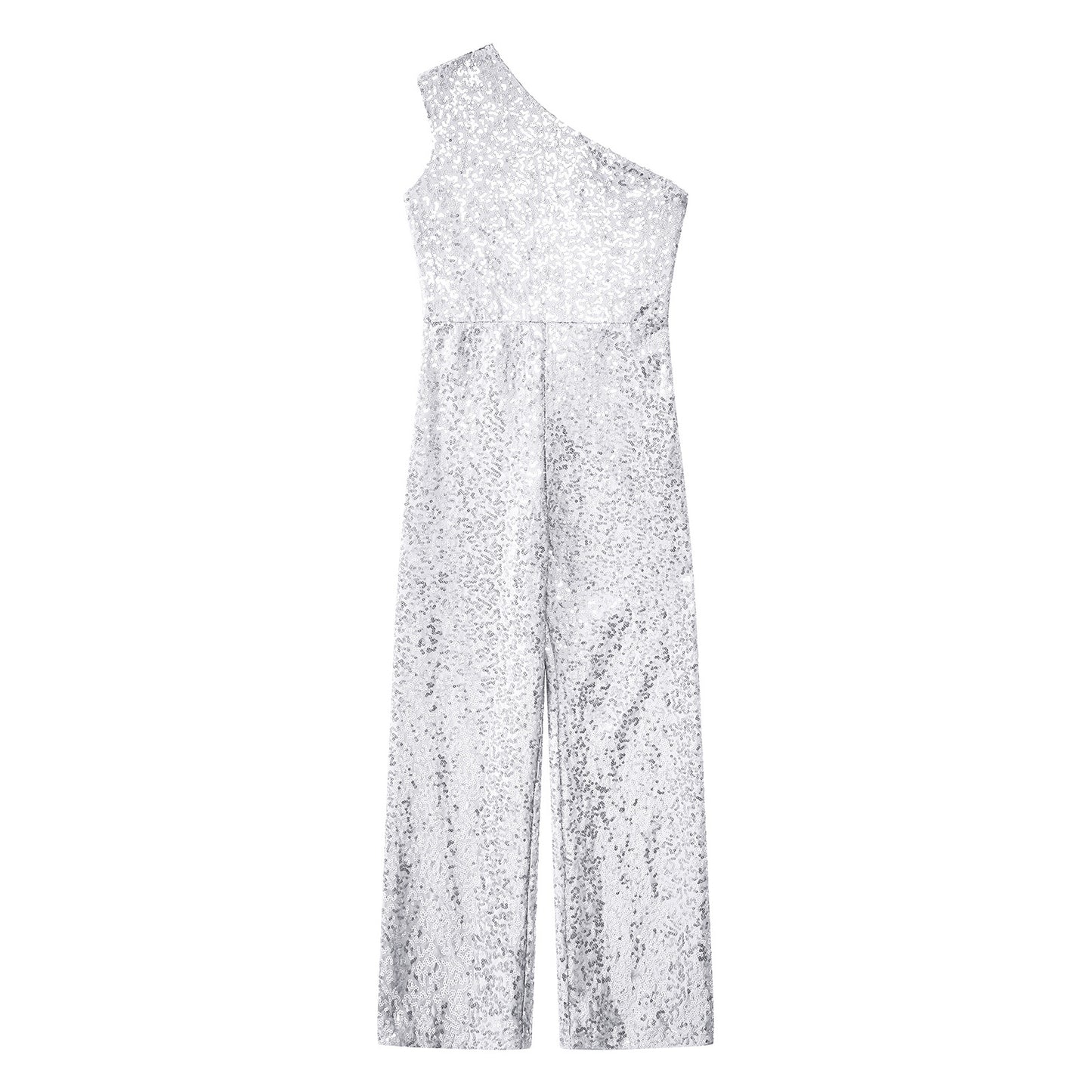 Girls Sequin One Shoulder Jumpsuit (Age 6-16YRS)