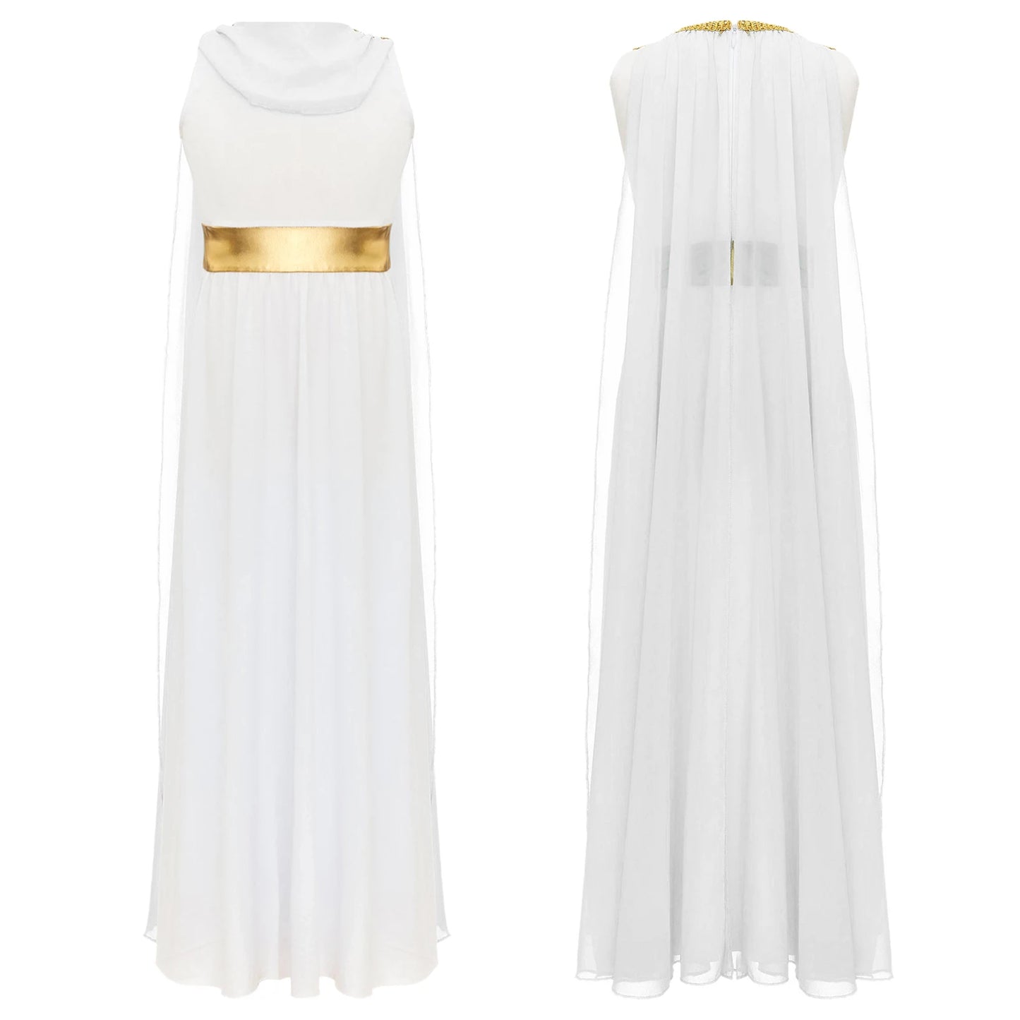 Girls Roman Grecian Athena Split Costume Dress (Age 6-16 YRS)