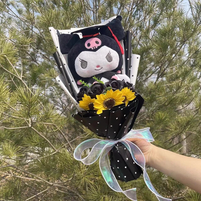 Sanrio Graduation Plush Flower Gift Bouquet – My Melody, Kuromi & Cinnamoroll