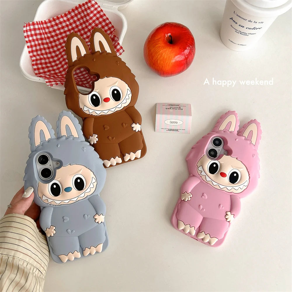 Labubu Soft Silicone Phone Cases For iPhone 16 15 Pro Max 12 13 14 Plus