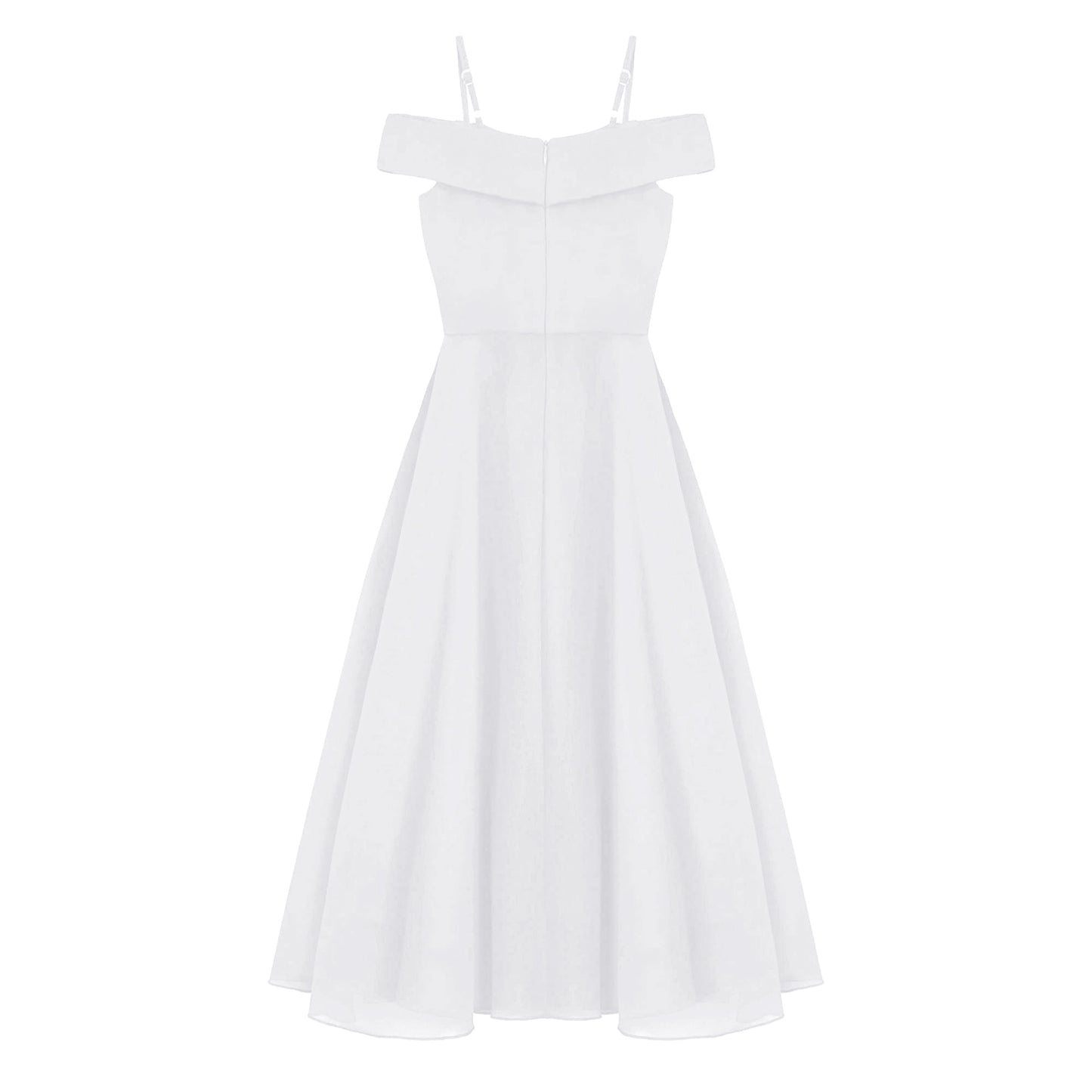 Girls Chiffon Off-the-Shoulder Adjustable A-Line Dress (Age 4-16 YRS)